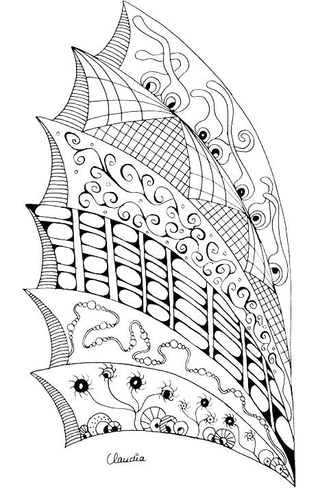 Coloriage Zentangle simple par Claudia - Adulte à imprimer